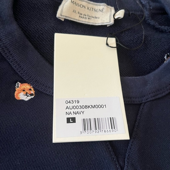 MAISON KITSUNE ALL OVER FOX HEAD EMBROIDERY SWEATSHIRT L - Picture 13 of 14